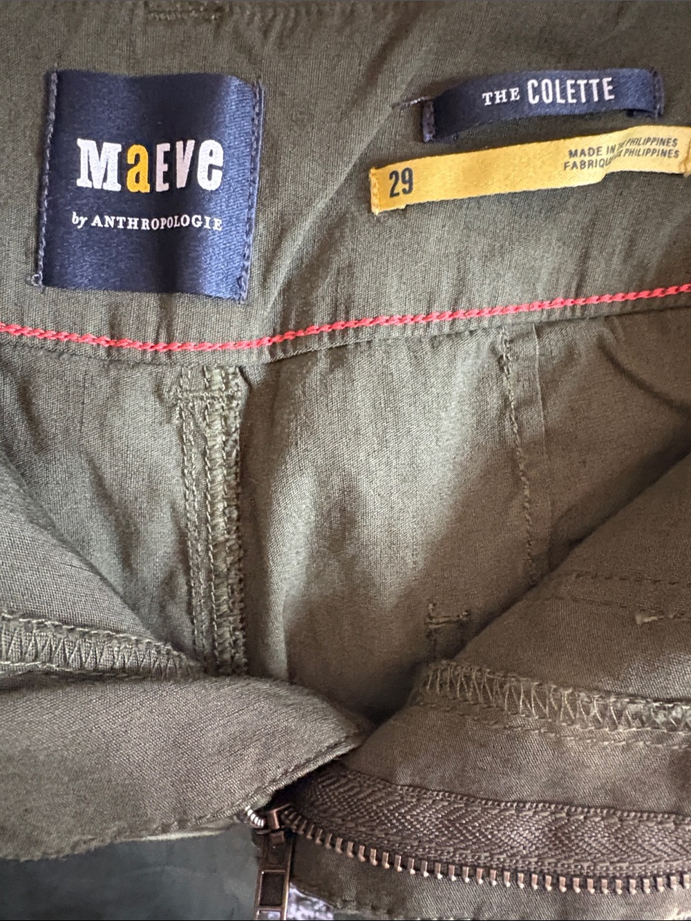 Anthropologie Maeve Collette Olive Green Wide-Leg High-Rise Pants Sz 29